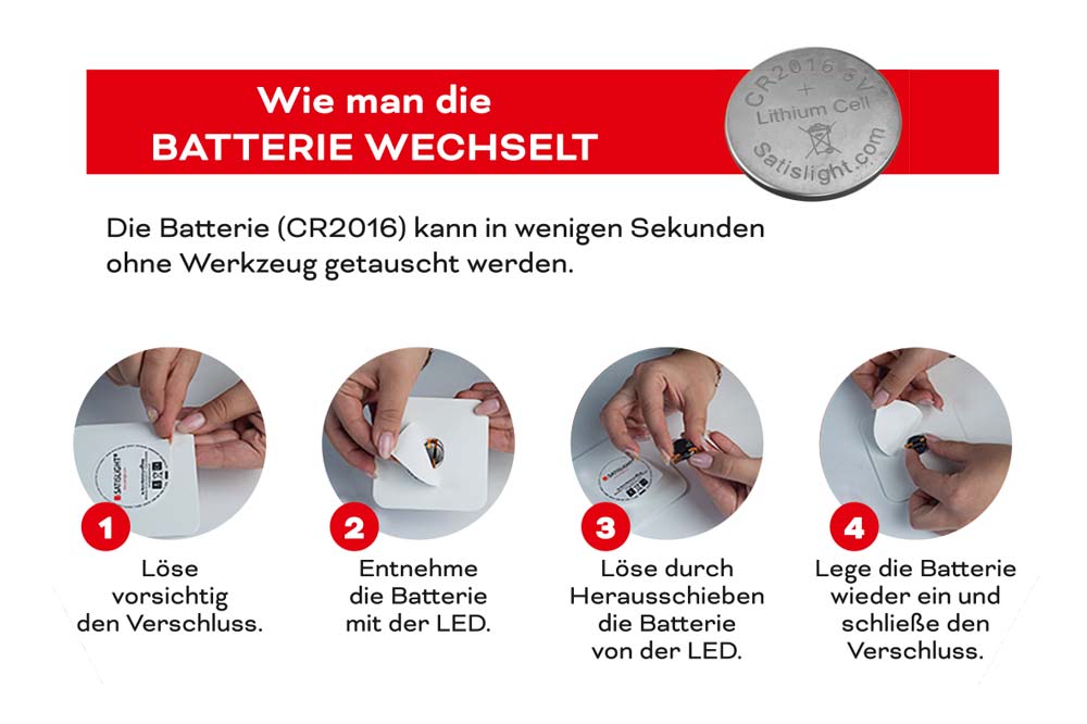 LED-Untersetzer – 4er-Set Marmor bunt – Satislight24